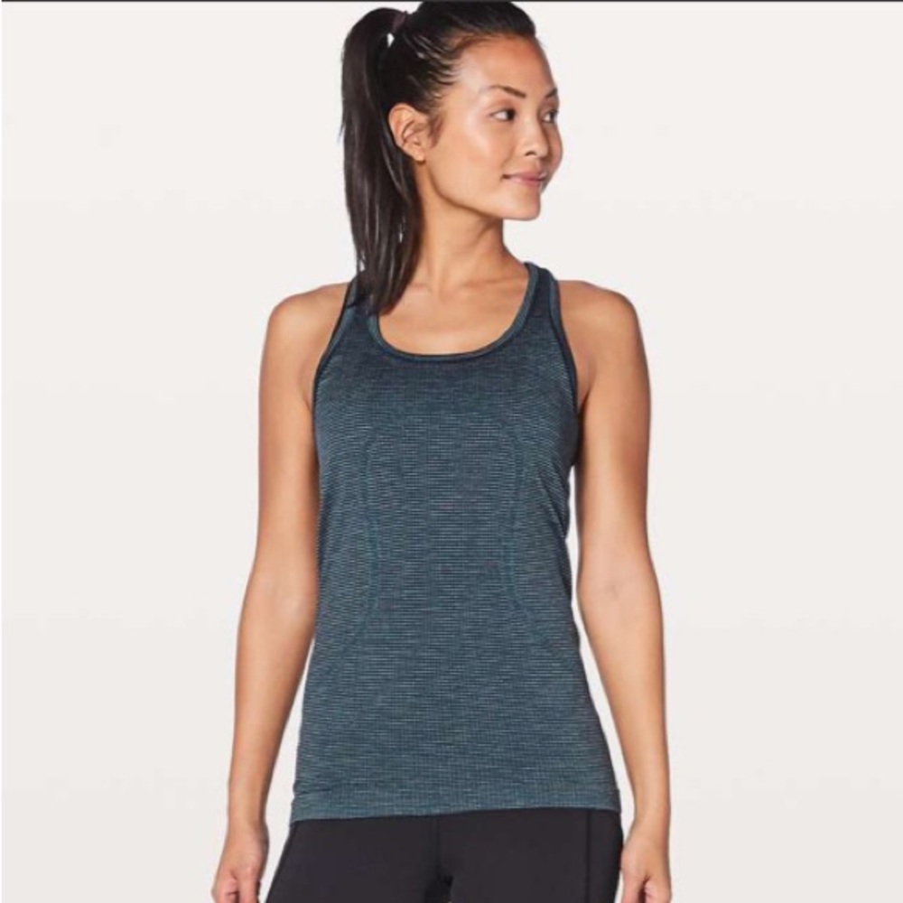 Lululemon Swiftly Tech Racerback, Navy and Black, Size 8